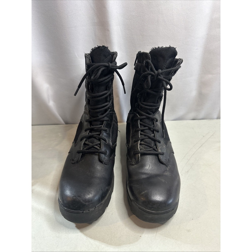OTB Tactical 9" Boots Mens Size 13 Black Leather Side Zip Military Work Combat